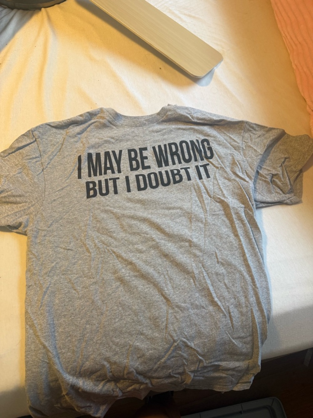 Spencer's Gray Short Sleeve Tee with Black Bold Back Text